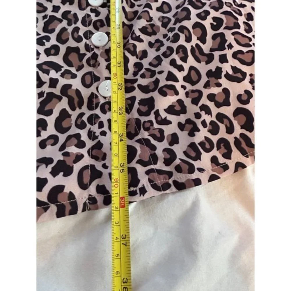 ECOWISH Animal Print Short Sleeve Button Detail Dress Women's Size Lg‎ NWT - Picture 11 of 13